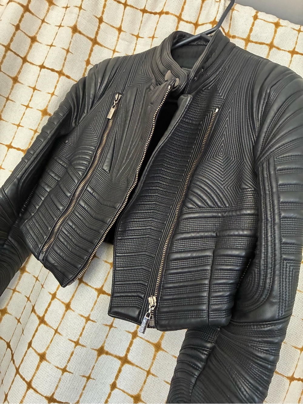 Roberto Cavalli Black Quilted Leather Moto Jacket